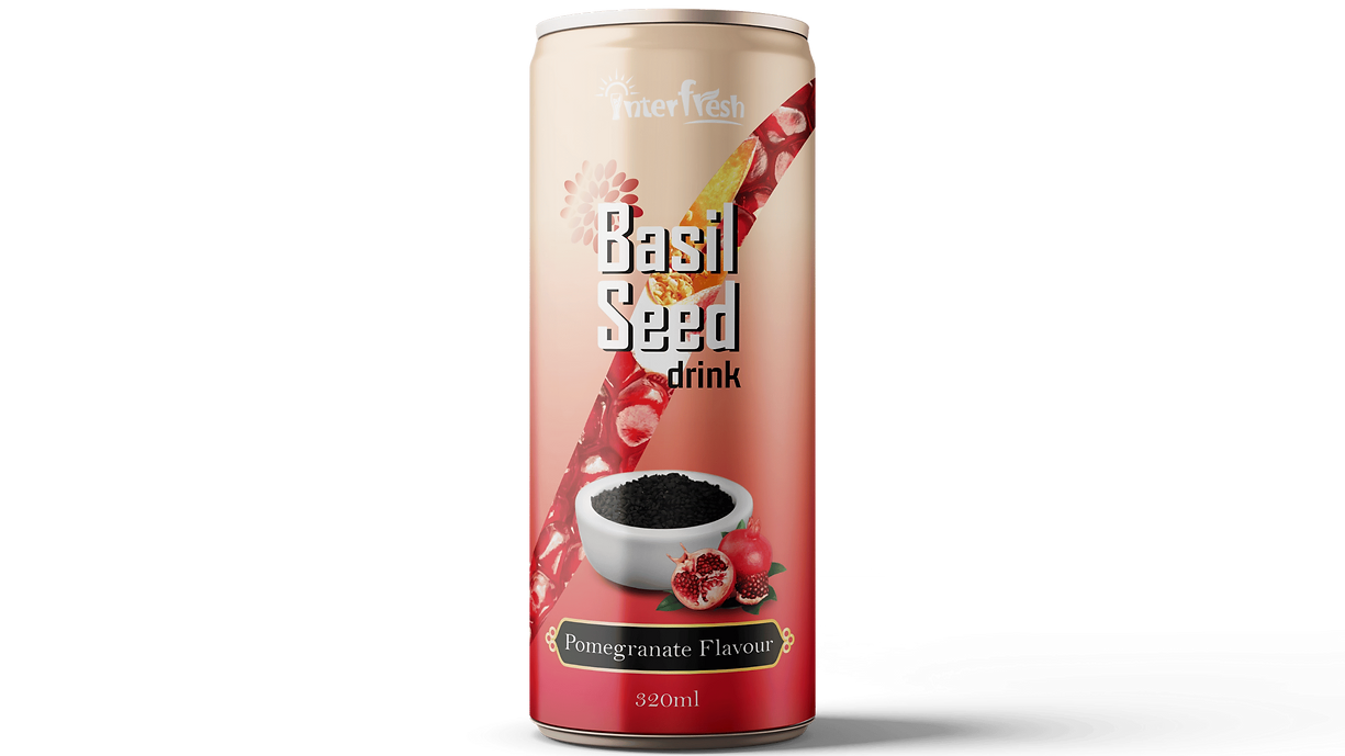 320ml Interfresh Basil Seed Drink Pomegranate flavour