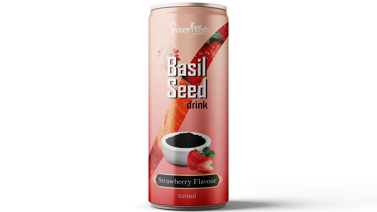 320ml Interfresh Basil Seed Drink Strawberry flavour