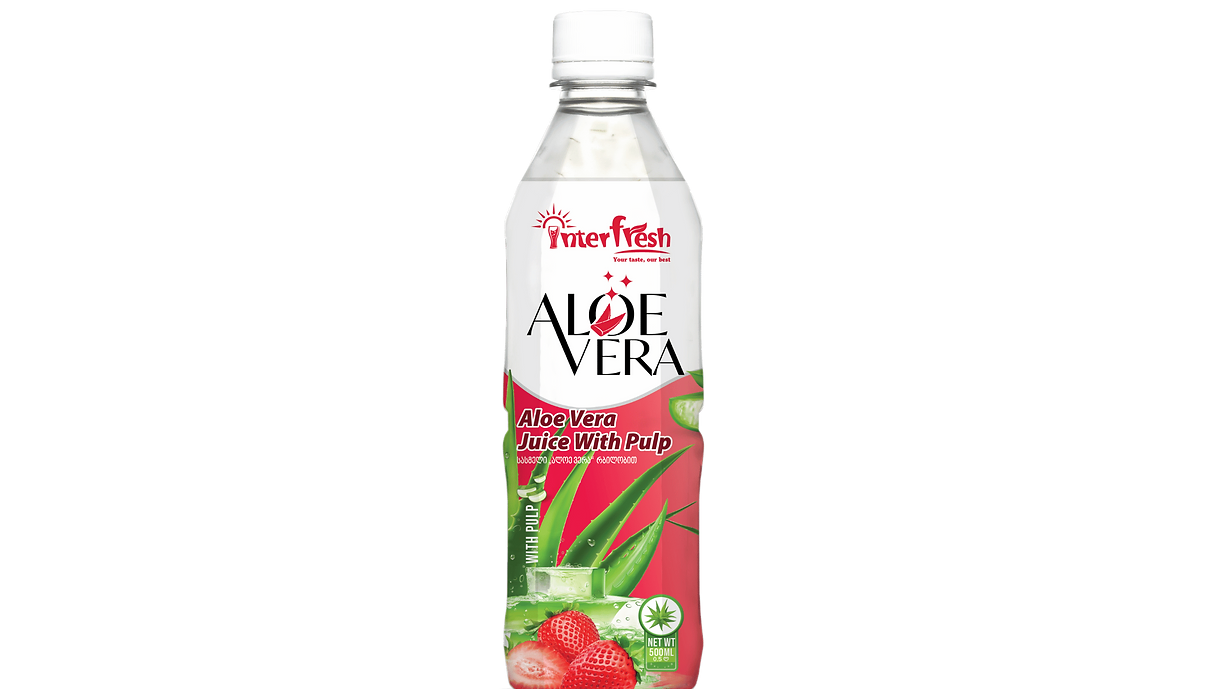 500ml Interfresh Aloe Vera drink with pulp Strawberry flavor