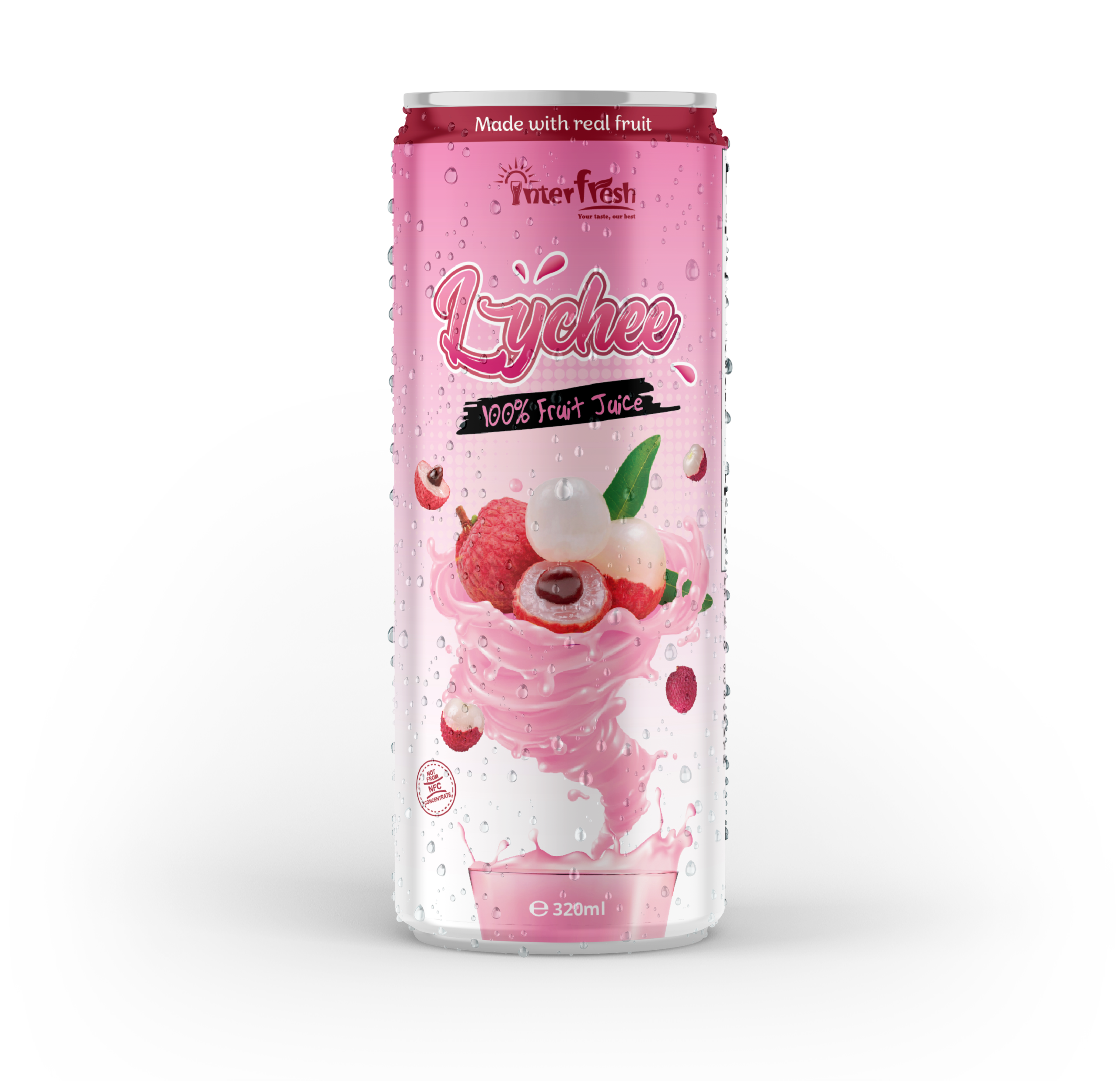 320ml Interfresh 100% Juice Lychee No Pulp