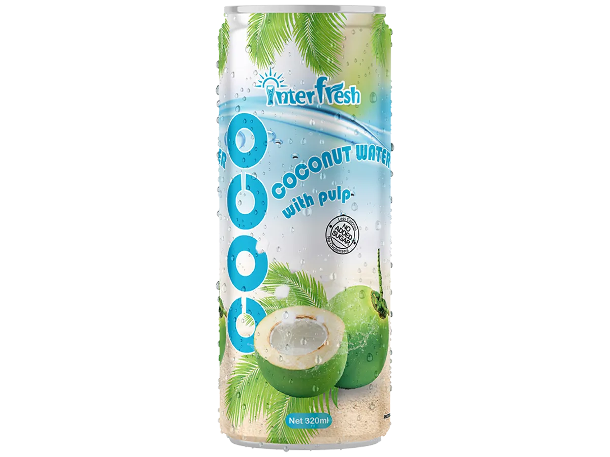 Bulk 320ml Coconut Water with Pulp – No Sugar | Wholesale Supplier