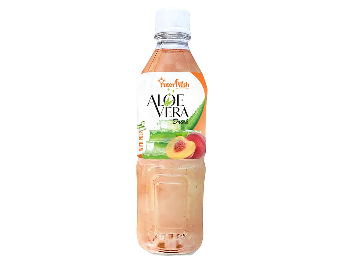 500ml-Interfresh-Aloe vera drink, Peach, With Pulp