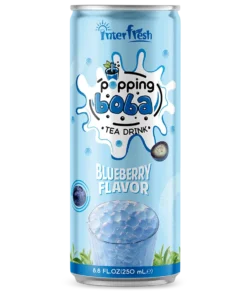 Blueberry Flavor Popping Boba Tea – 250ml | Customizable Tea Drinks for Global Markets