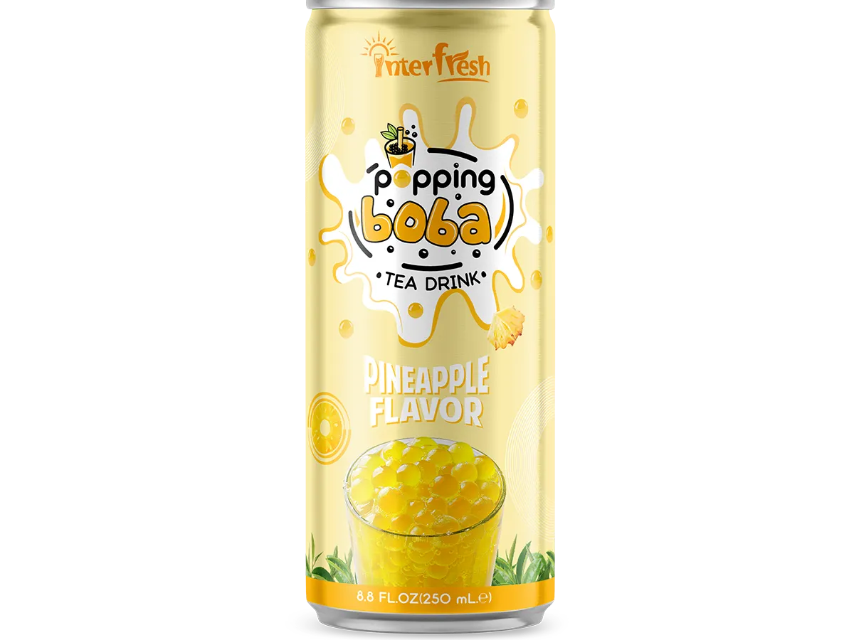 Pineapple Flavor Popping Boba Tea – 250ml | Vietnam Factory Direct for B2B Orders