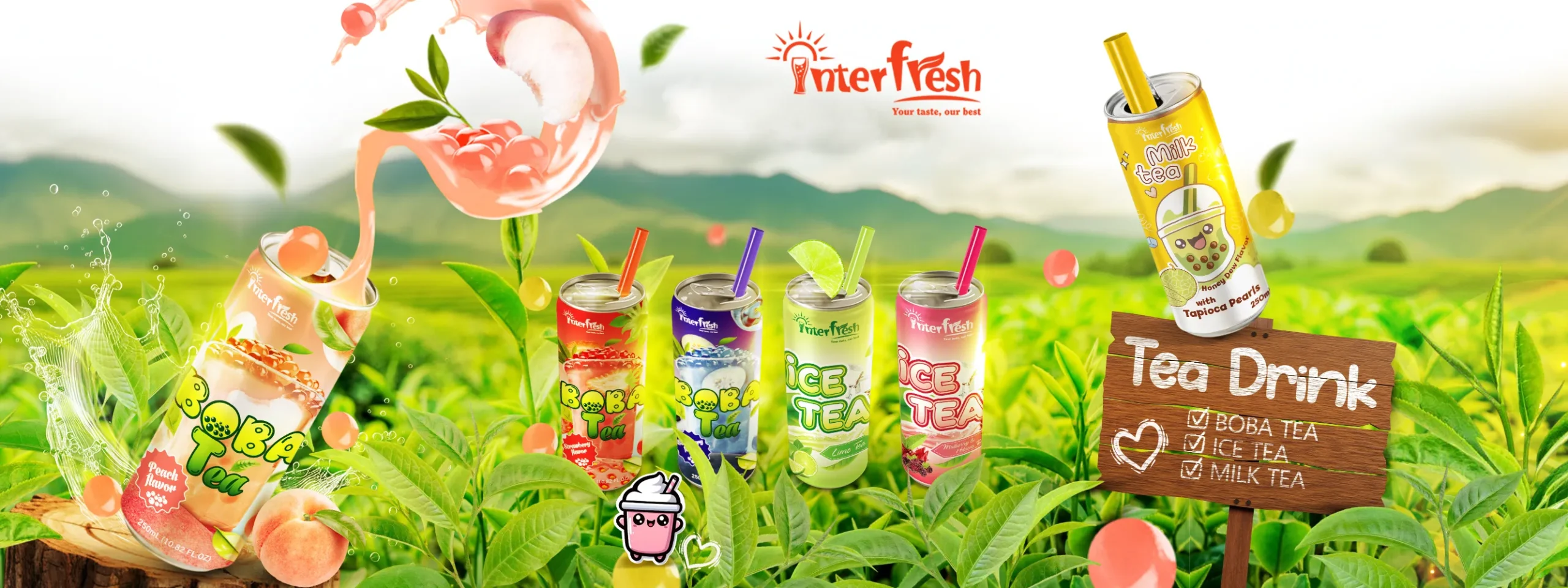 banner tea and kombucha drink