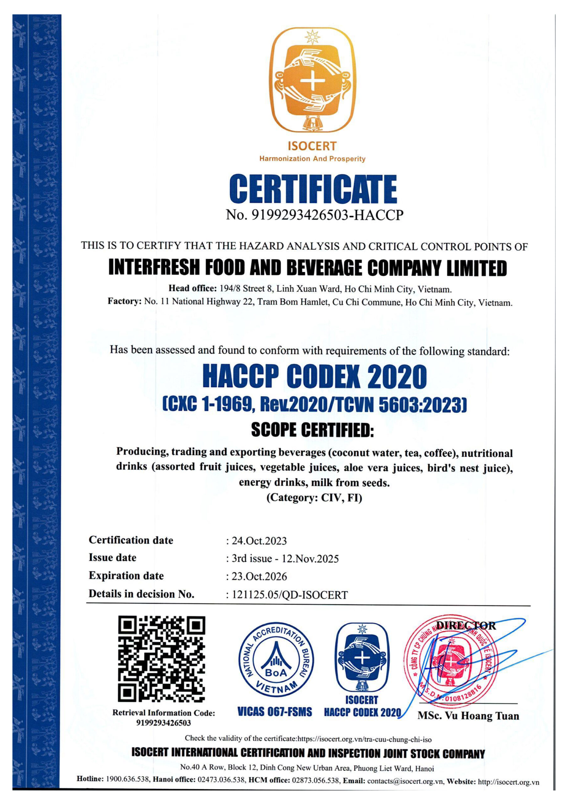 Certified Halal Beverage Exporter & Manufacturer 10 2025 2026 HACCP2020 Interfresh scaled