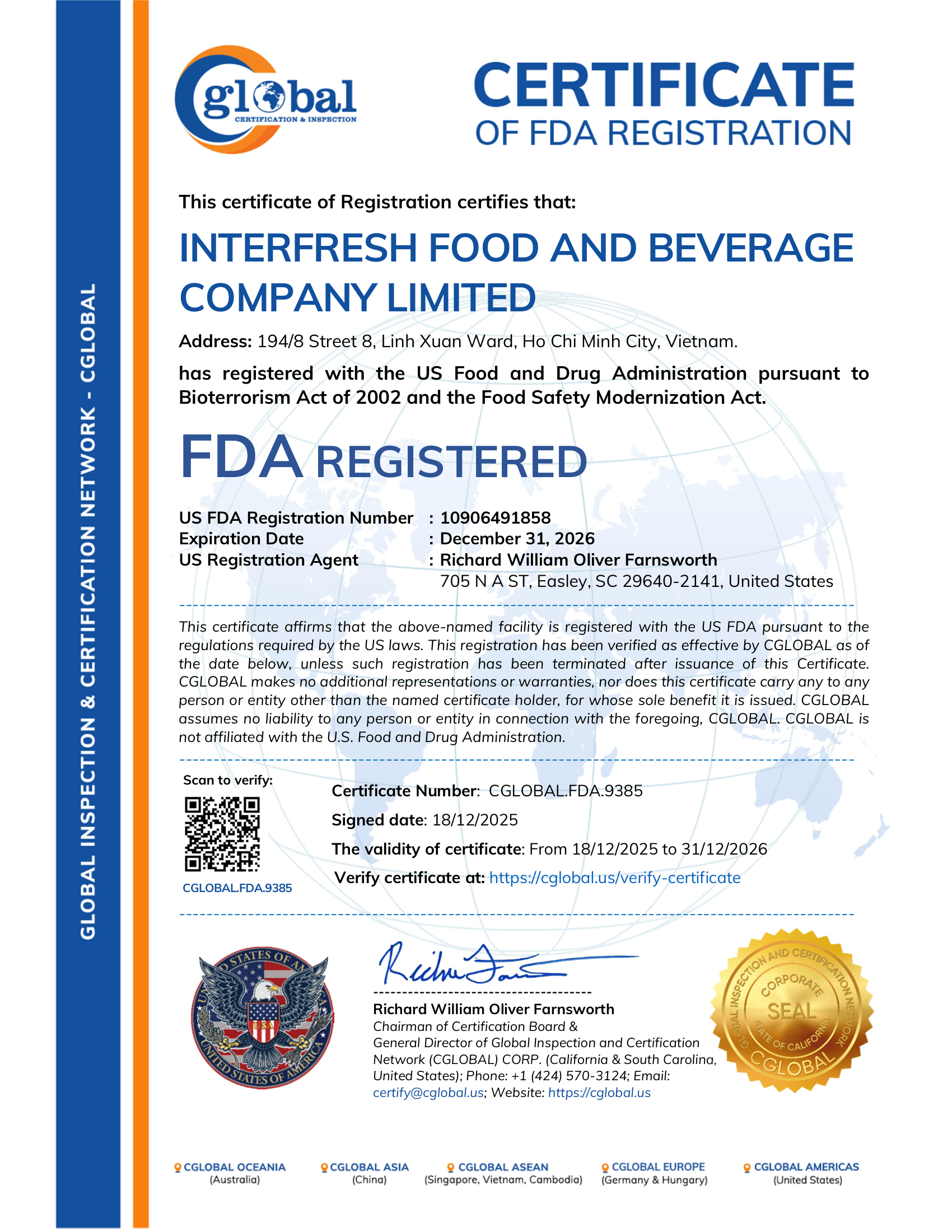 Vietnam Juice Manufacturer for Global Beverage Brands 13 ISO Certificate