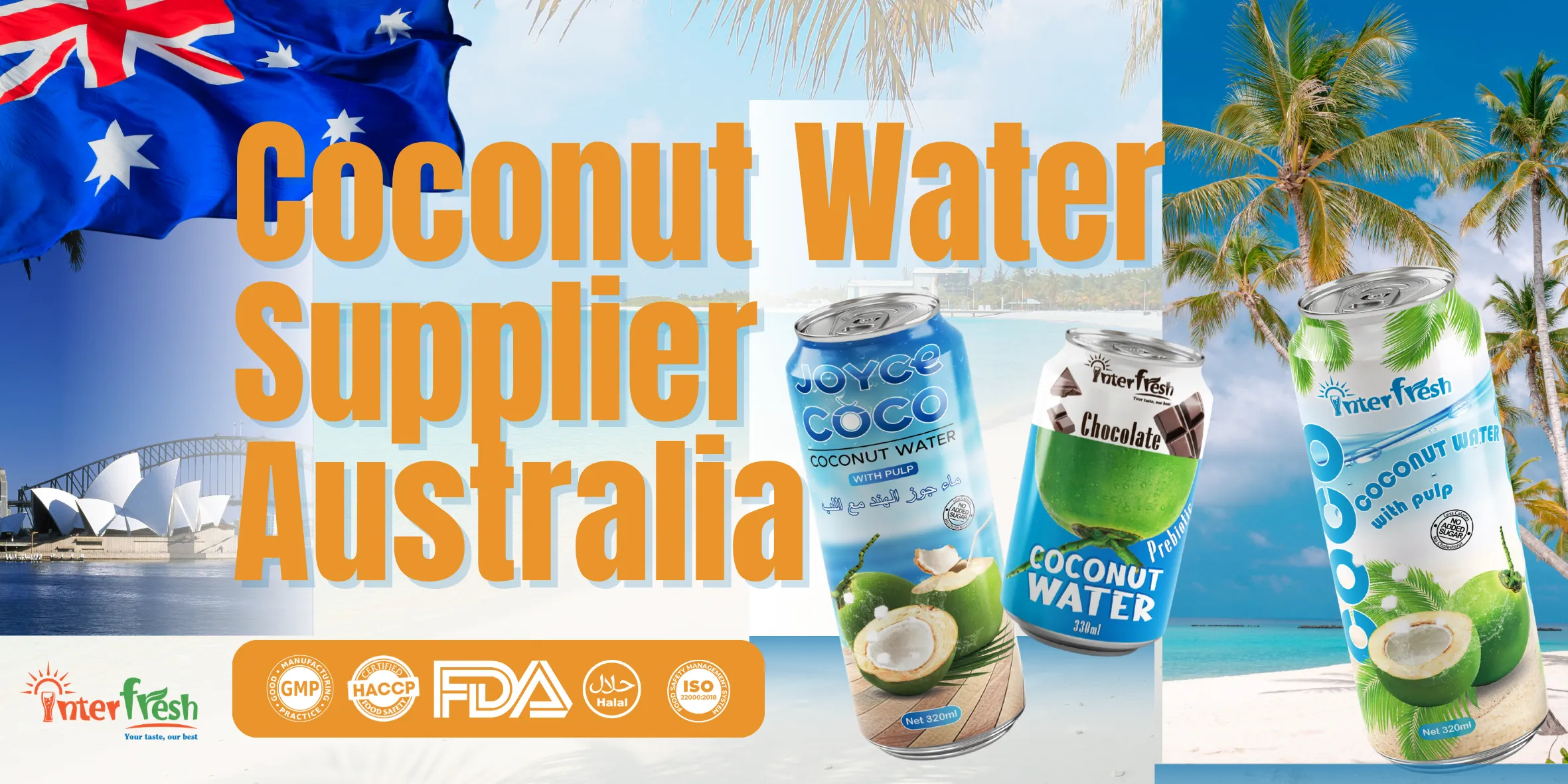 Coconut Water Supplier Australia, Bulk Wholesale Vietnam for Summer Peak Dec to Feb