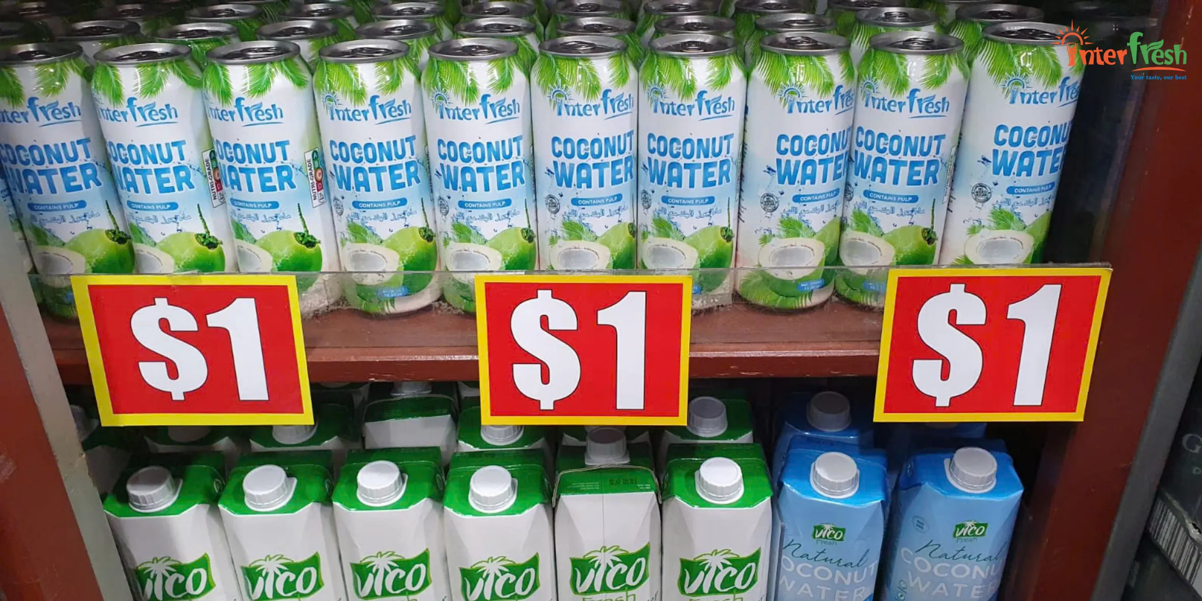 Pure Coconut Water Wholesale, 100% Natural No Sugar Added, Bulk Export Vietnam 1 Original pure coconut water on retail shelf