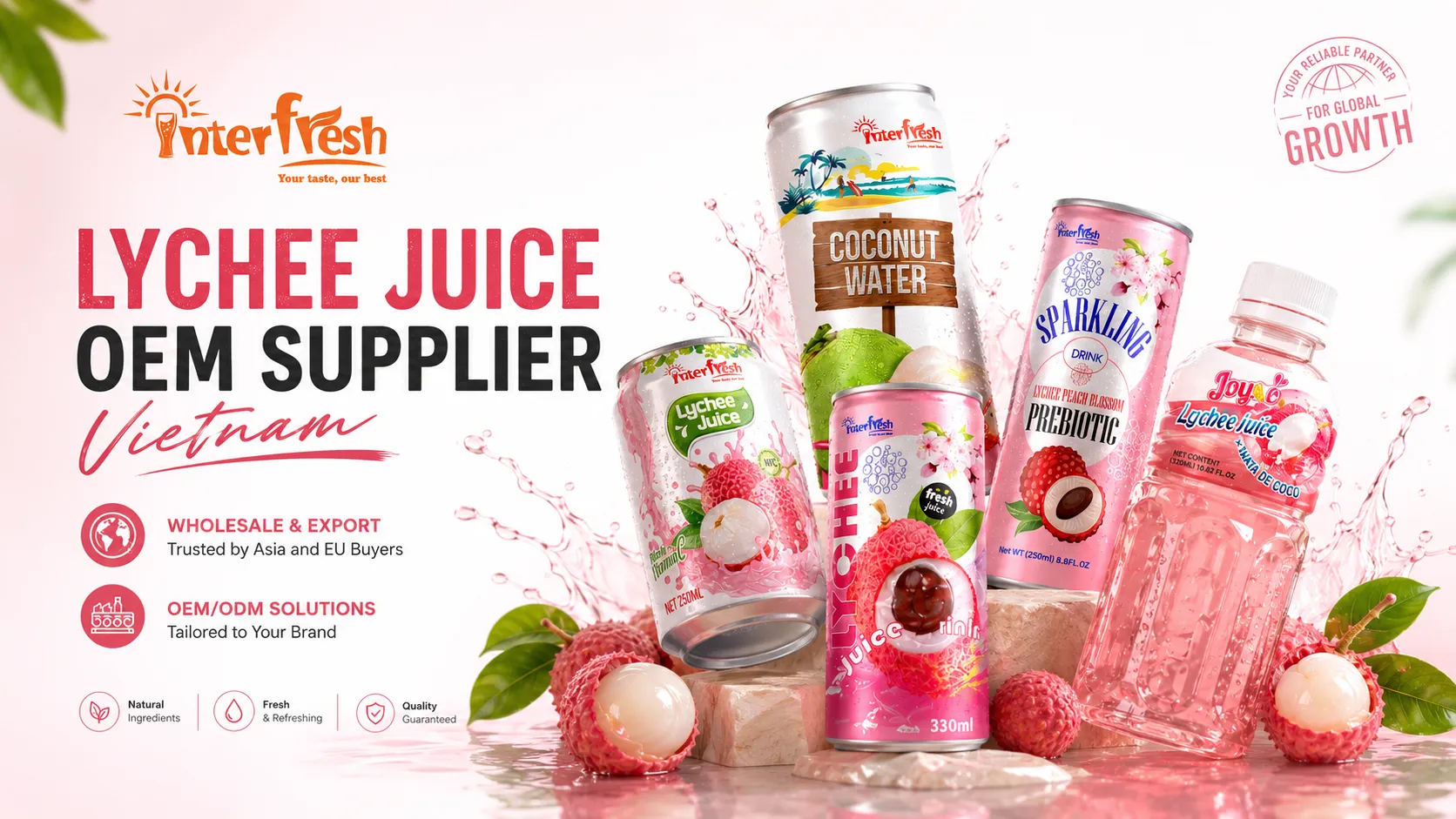 Lychee juice OEM Vietnam | Interfresh factory production line for export