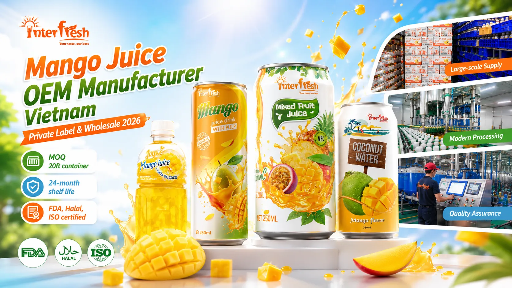 Mango Juice OEM Manufacturer Vietnam: Private Label & Wholesale 2026