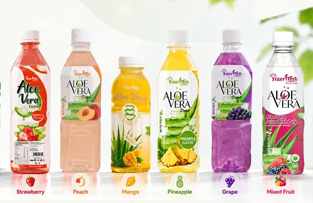 Aloe Vera Juice UK Distributor: Wholesale and White Label Supply From Vietnam 1 Interfresh aloe vera drink flavors for USA private label: Strawberry, Pomegranate, Guava, Pineapple