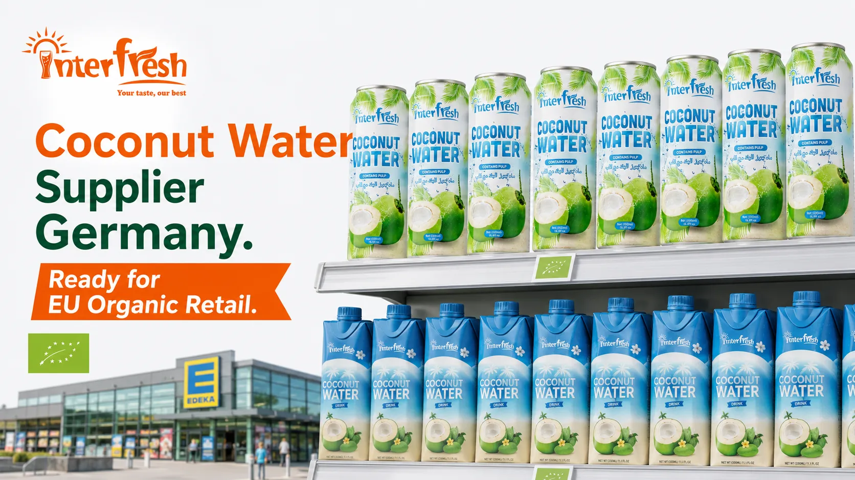 Coconut Water Supplier Germany: Wholesale and Private Label for EU Organic Retail