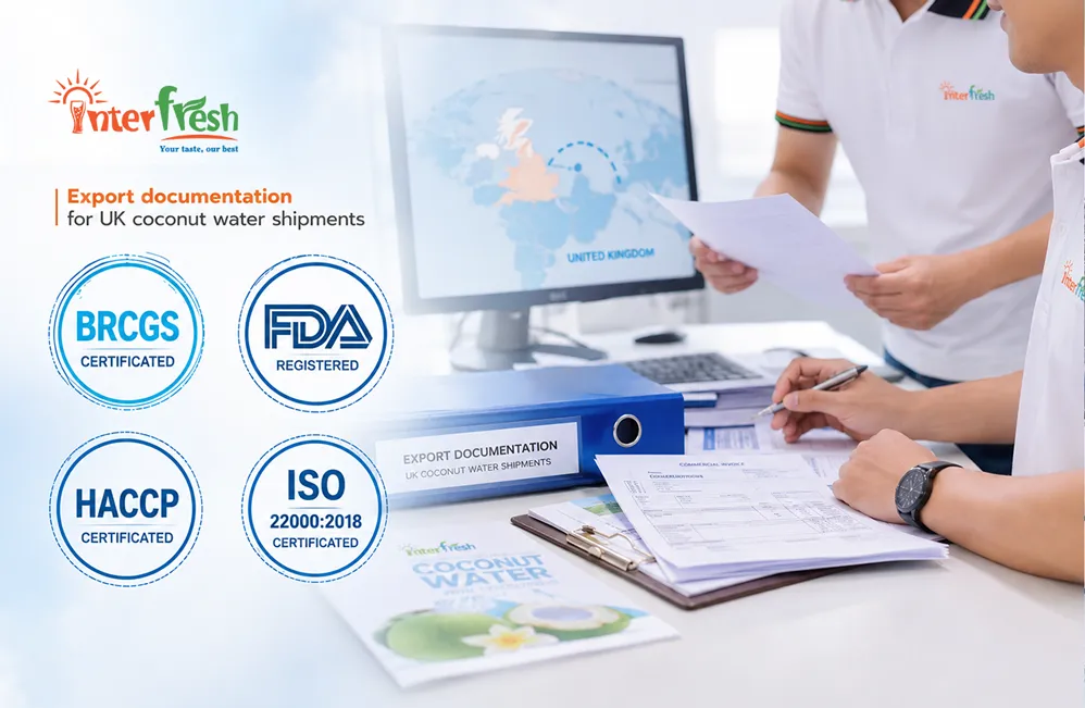 Export documentation for coconut water shipments entering the UK after Brexit
