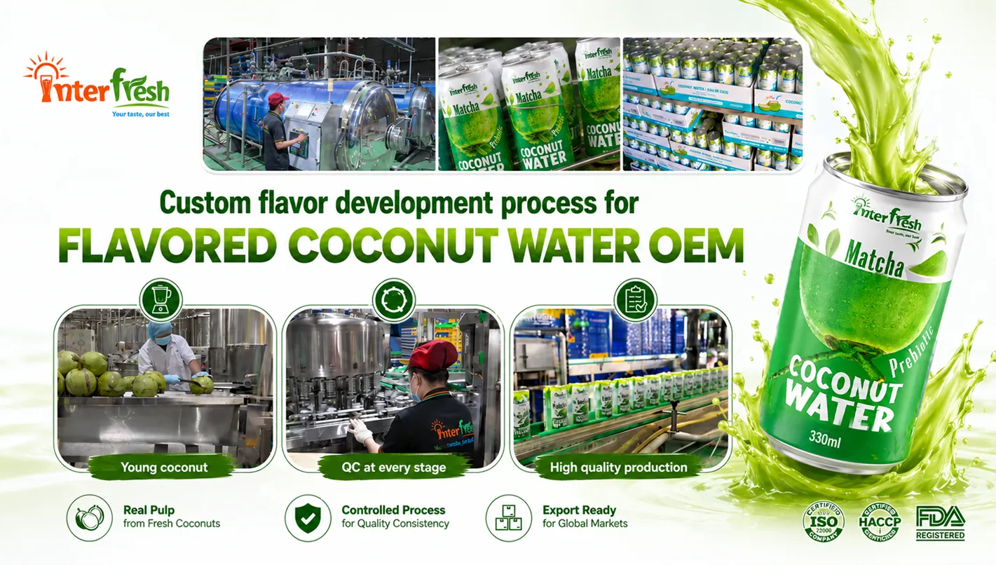 Flavored Coconut Water OEM: Custom Flavor Development in Vietnam for Global Distributors 1 Custom flavor development process for flavored coconut water OEM