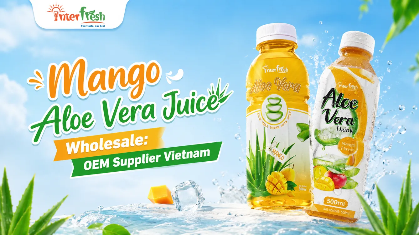Mango aloe vera juice wholesale bottles ready for GCC export