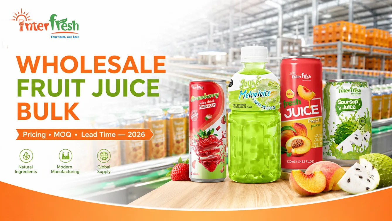 Wholesale fruit juice bulk pricing, MOQ, and lead time guide 2026 — Interfresh Vietnam FOB benchmarks for B2B importers