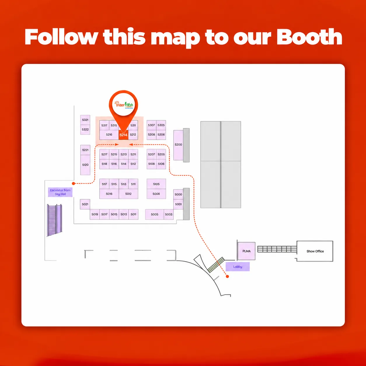 Floor map with Interfresh Stand F5214 in North Hall